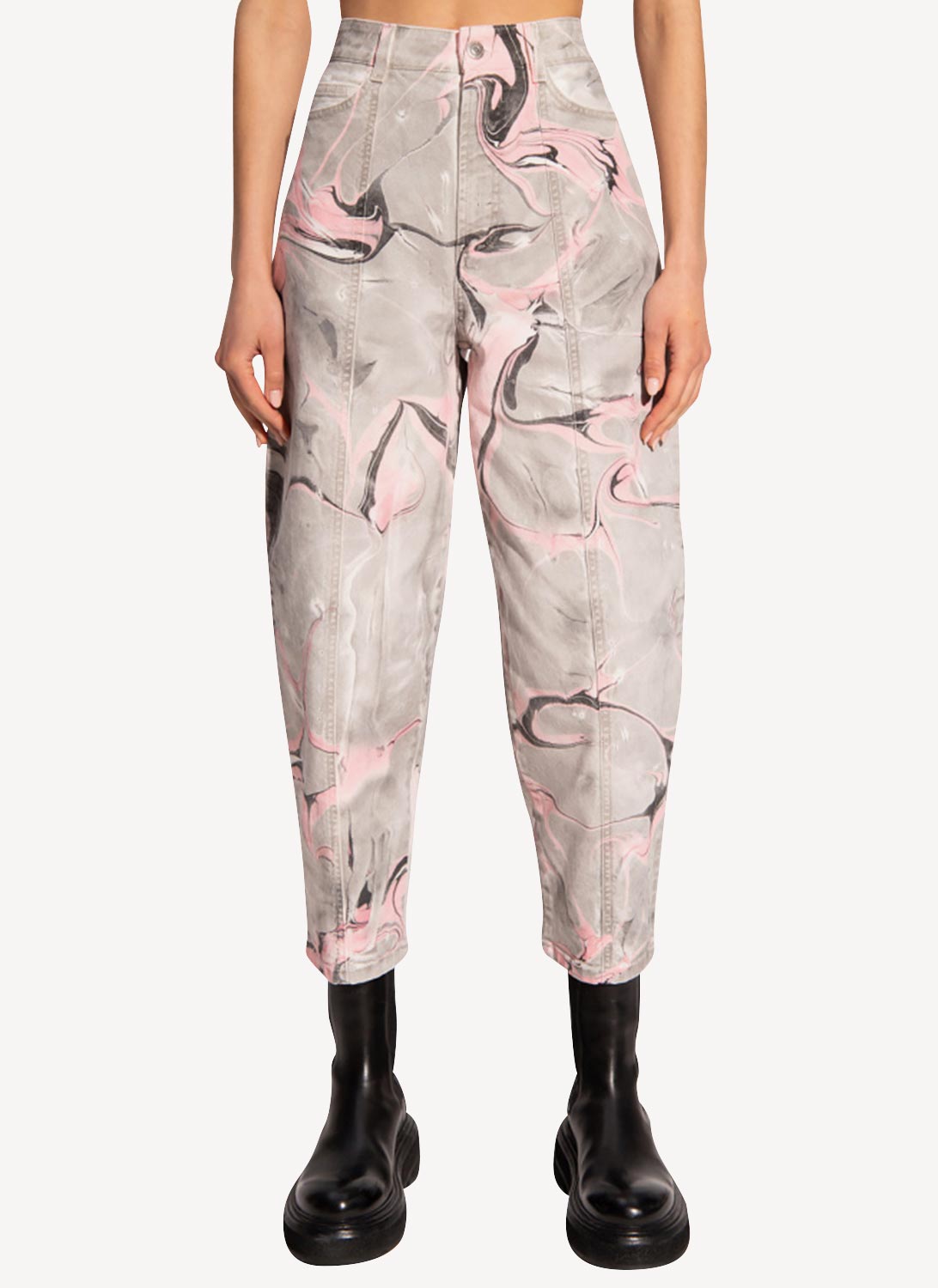 Ash Grey Marble Wash Trousers - Ash Grey Denim - Women