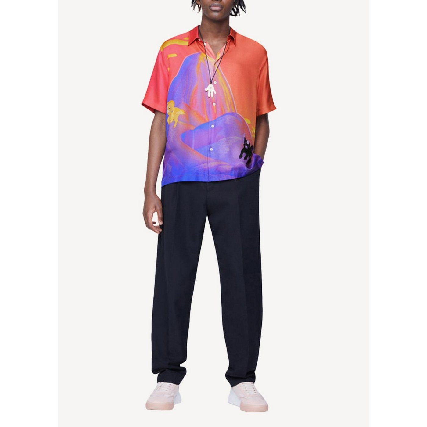 Camisa Silk Twill Estampado Monte Olimpo - Multicolor - Hombre