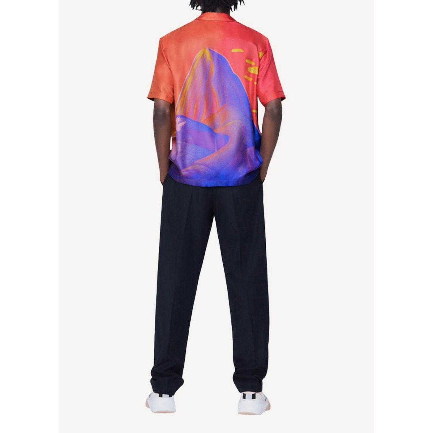 Camisa Silk Twill Estampado Monte Olimpo - Multicolor - Hombre