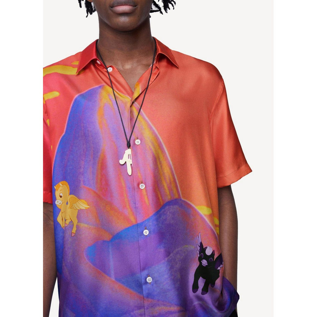 Camisa Silk Twill Estampado Monte Olimpo - Multicolor - Hombre