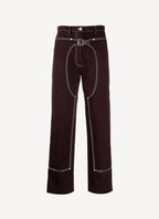 Workwear Cropped Pant - Berenjena - Mujer