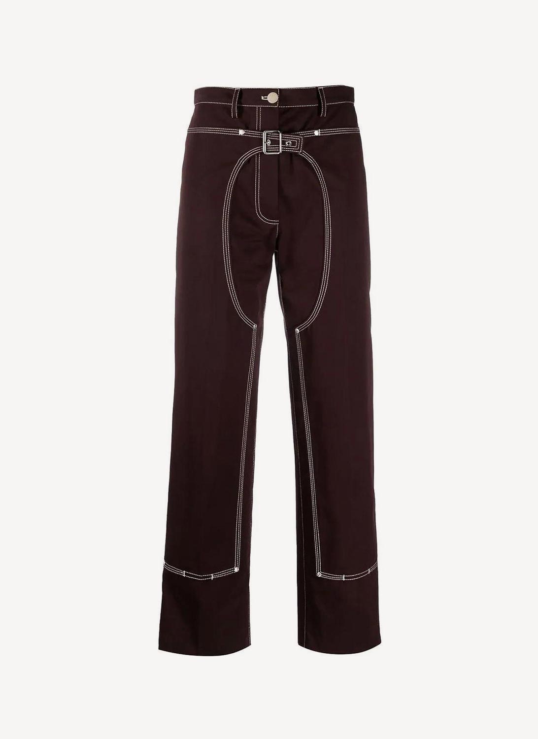 Workwear Cropped Pant - Berenjena - Mujer