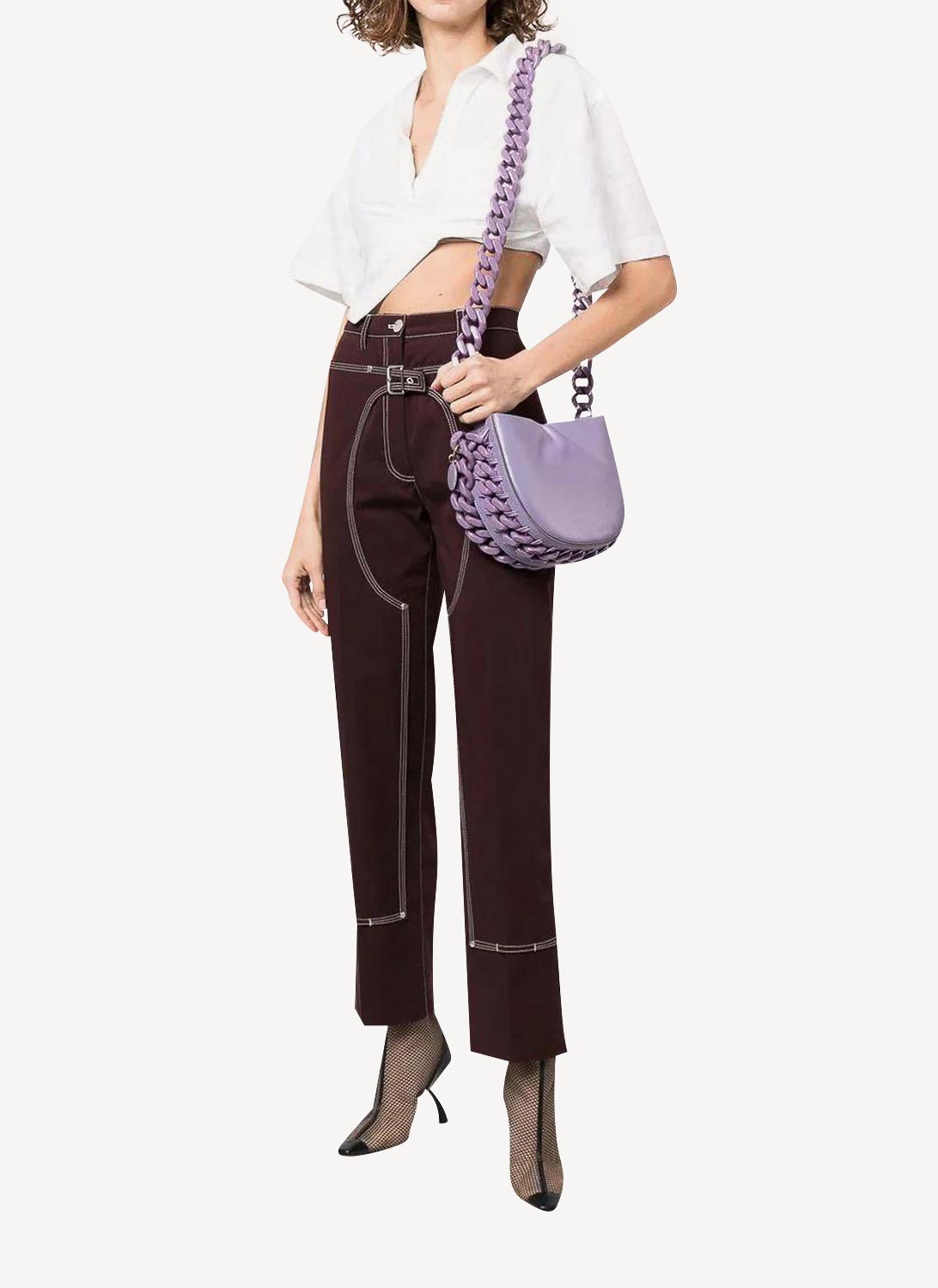 Workwear Cropped Pant - Berenjena - Mujer