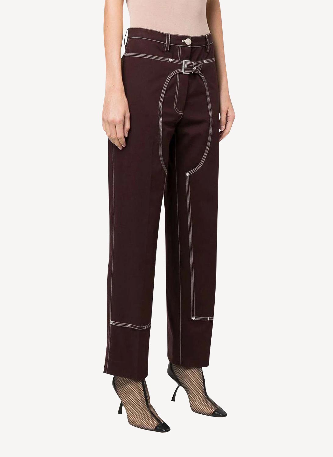 Workwear Cropped Pant - Berenjena - Mujer