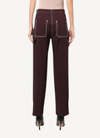 Workwear Cropped Pant - Berenjena - Mujer