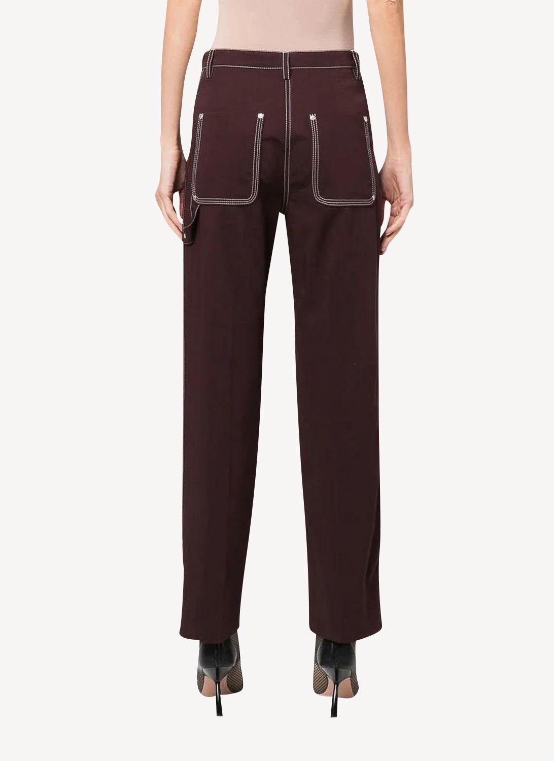Workwear Cropped Pant - Berenjena - Mujer
