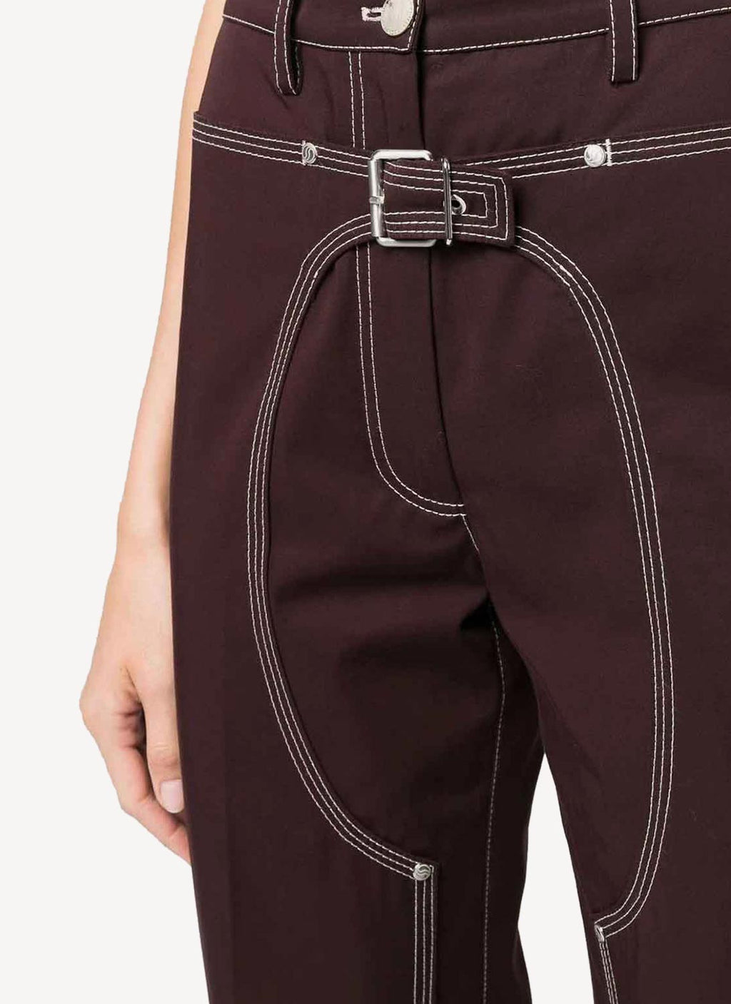 Workwear Cropped Pant - Berenjena - Mujer