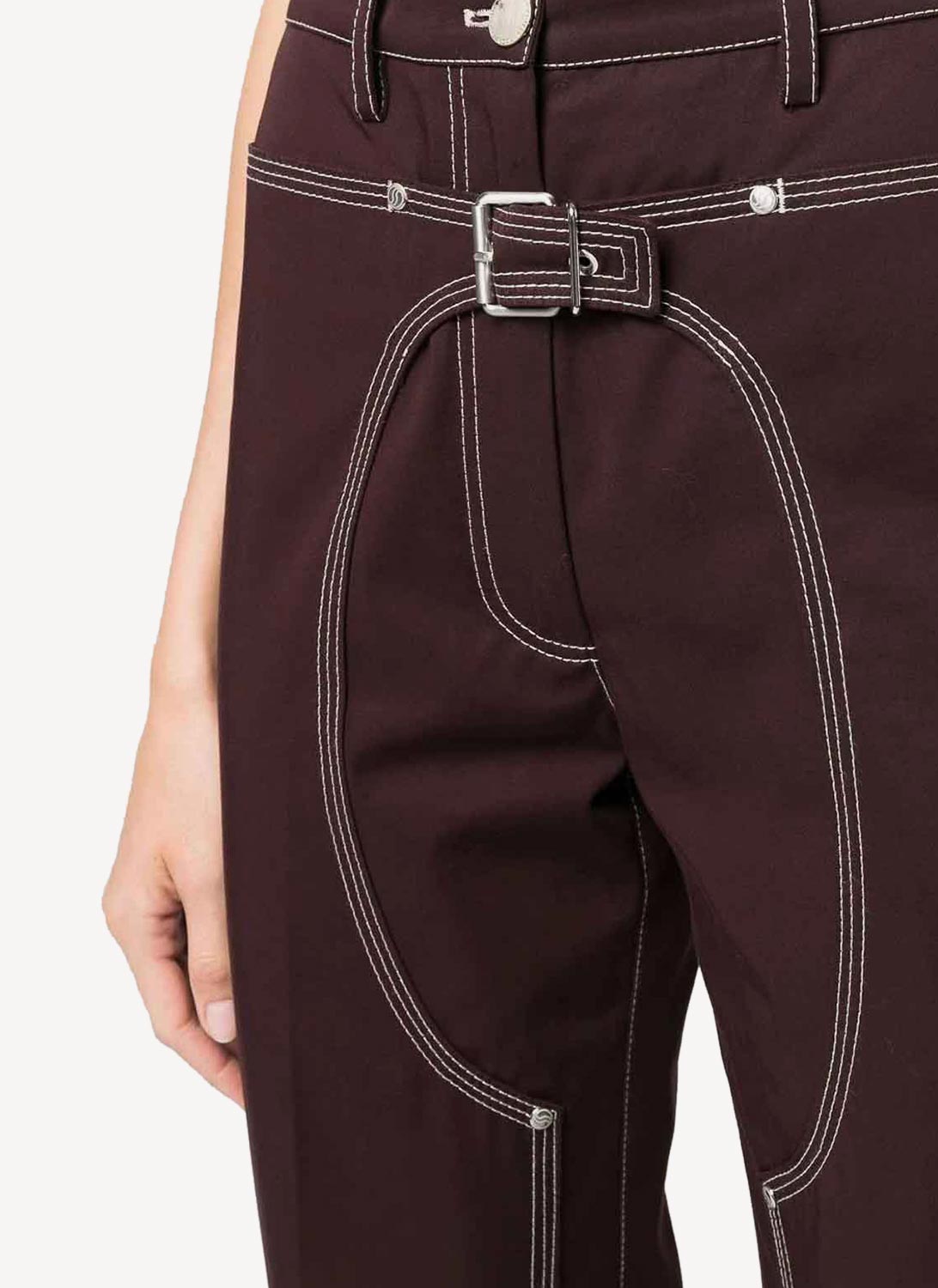 Workwear Cropped Pant - Berenjena - Mujer