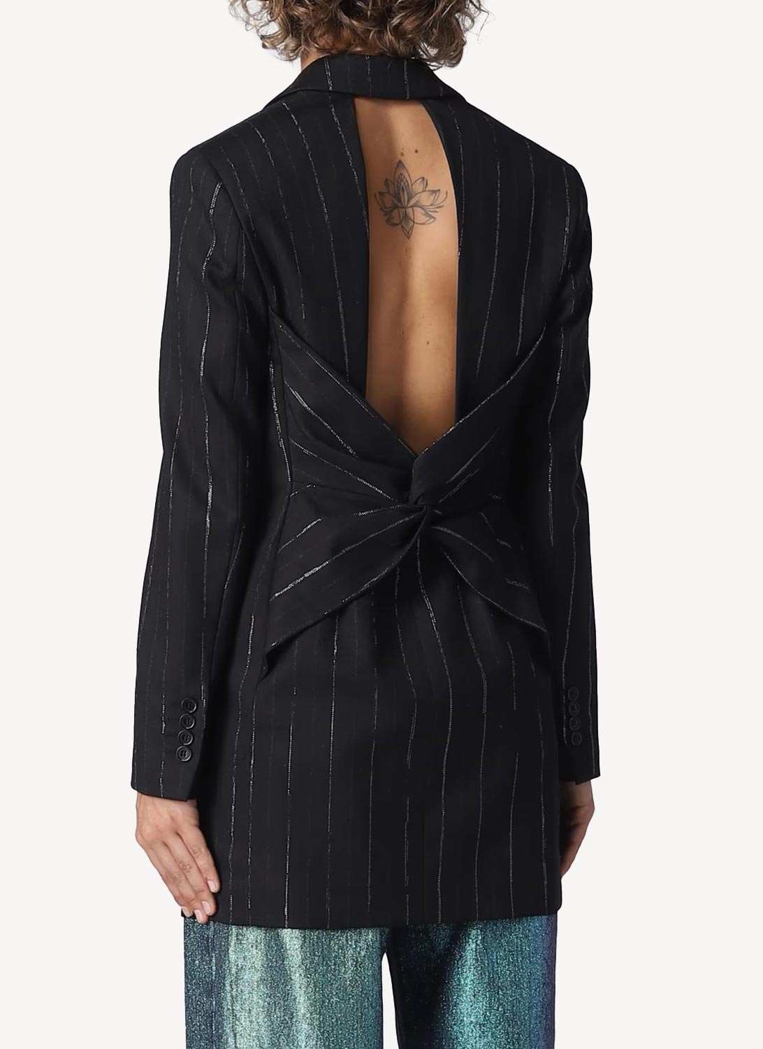 One Button Boyfriend Blazer - Black - Femme