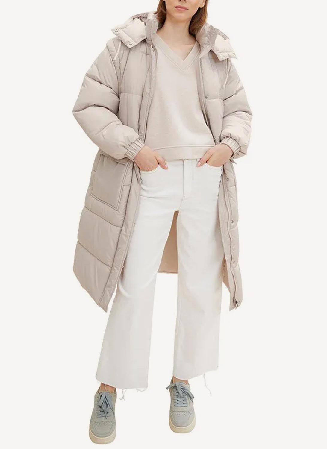 Trench Textured Technical Oute - Pearl Grey - Femme