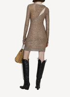 Stella Mc Cartney - Ready-To-W Sequin Drip Mini Dress - Grey/Gold - Women