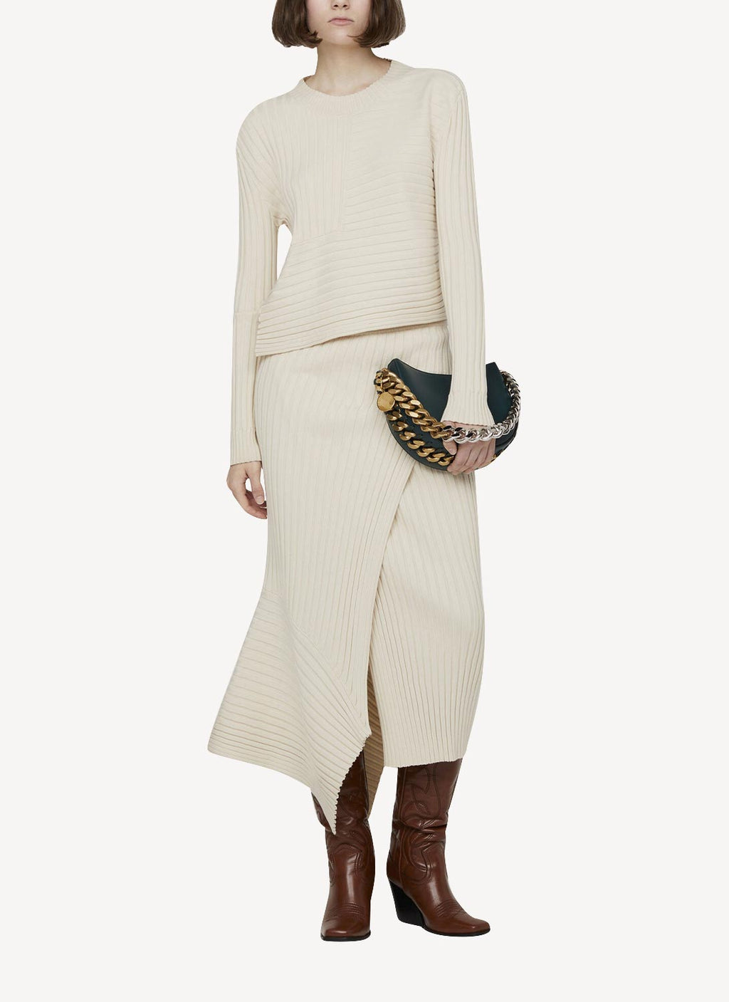 Jupe Elevated Cotton Rib Knit - Cream - Femme