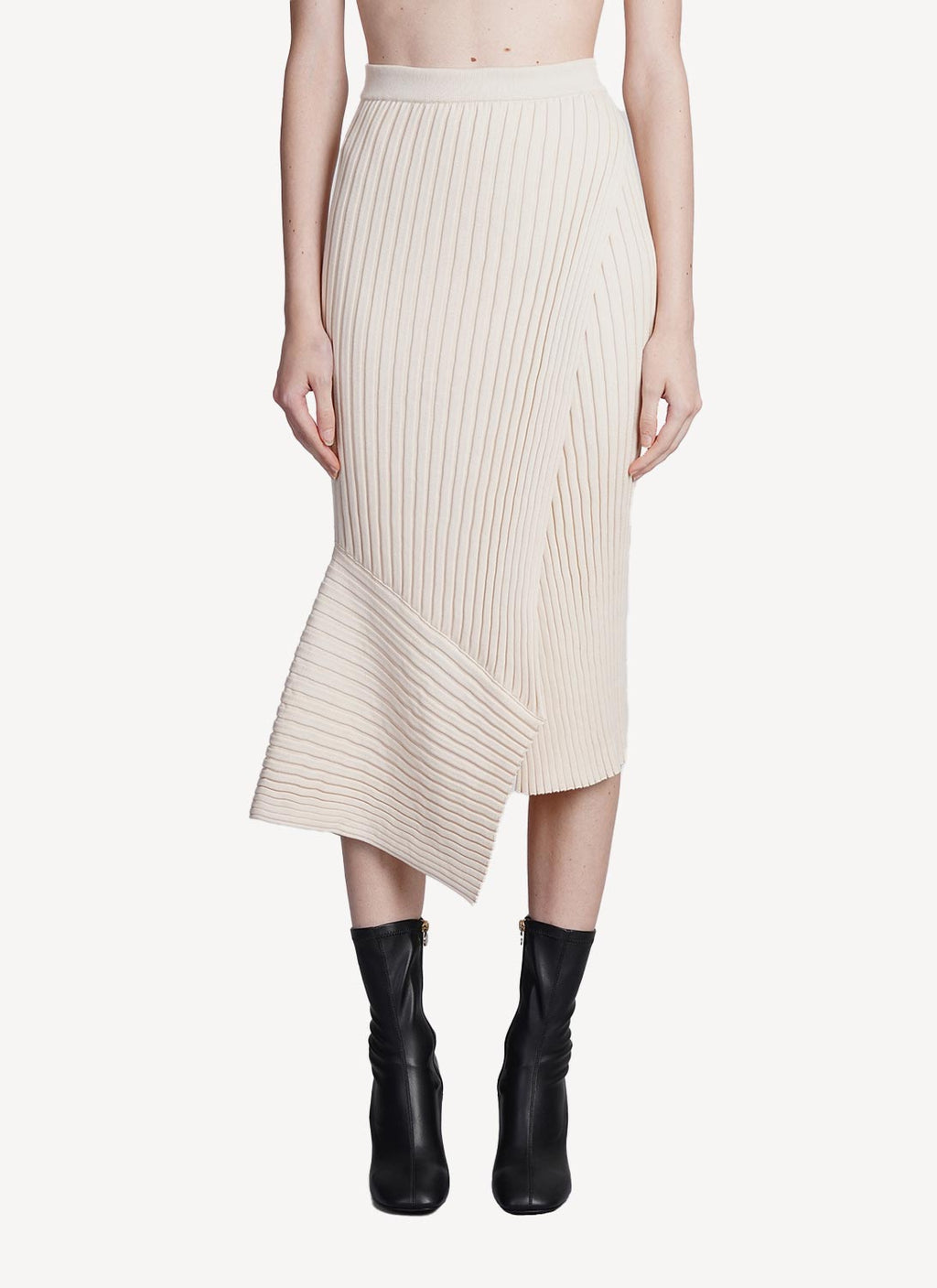 Jupe Elevated Cotton Rib Knit - Cream - Femme