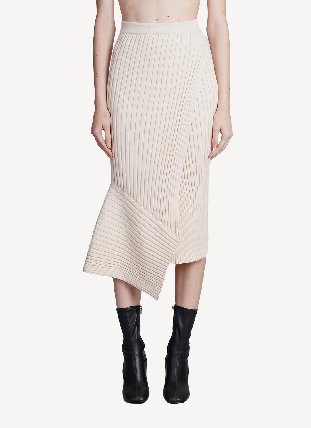 Jupe Elevated Cotton Rib Knit - Cream - Femme