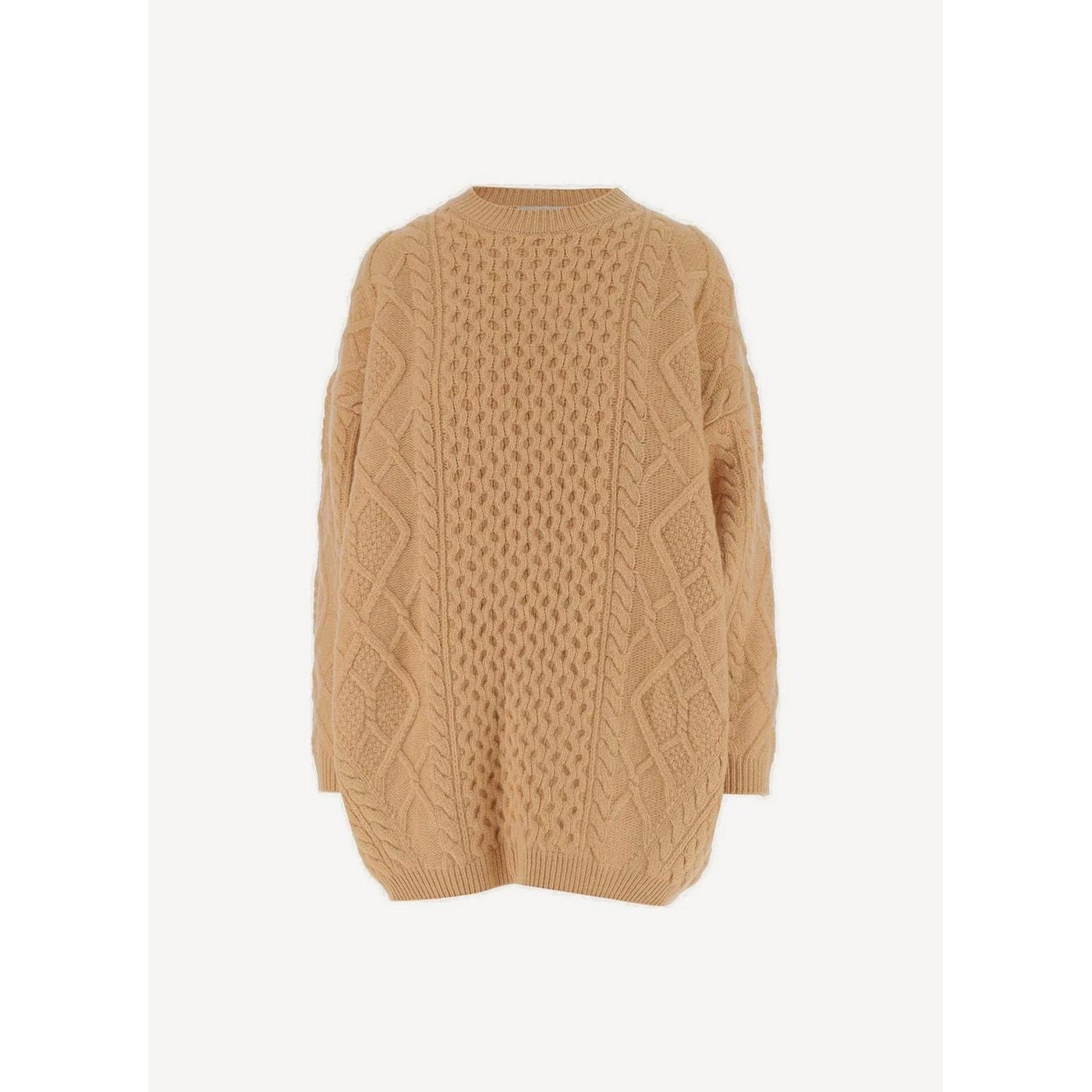 Pull Aran Cable Knit - Light Camel - Femme
