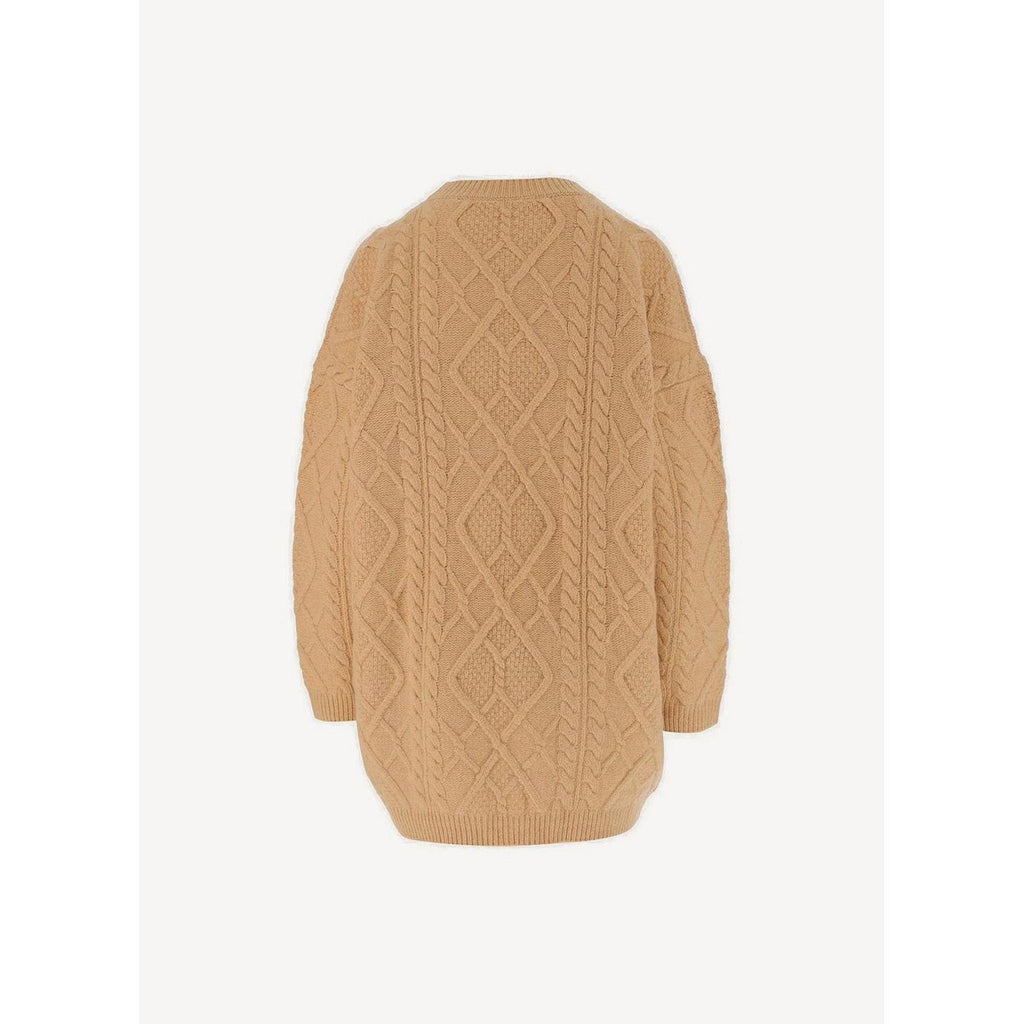 Pull Aran Cable Knit - Light Camel - Femme