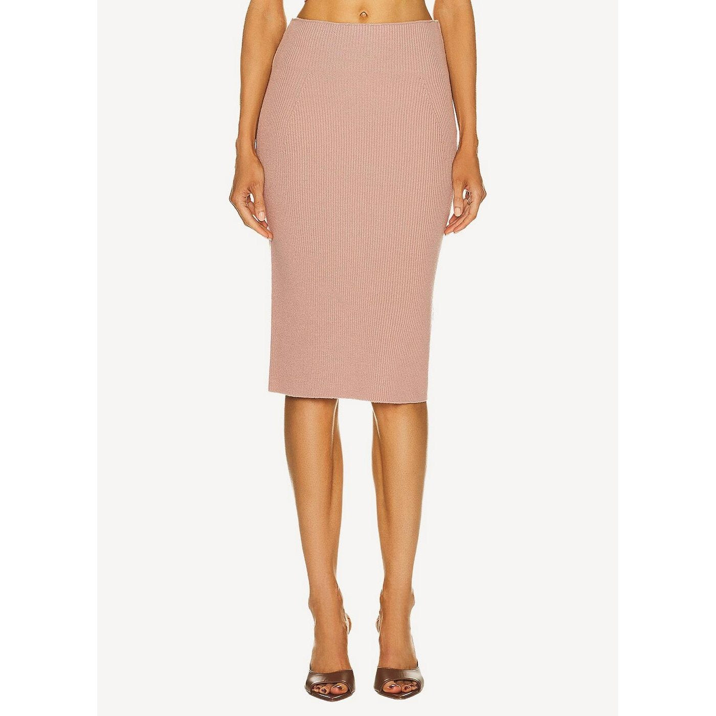 Jupe Corset Cut Wool Knit - Blush - Femme