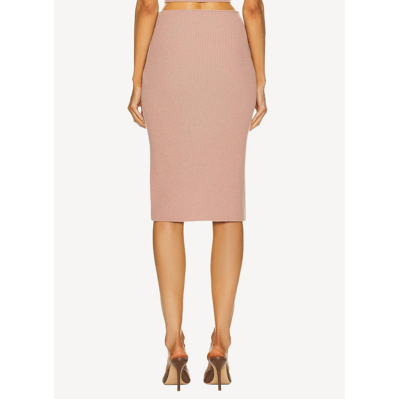 Jupe Corset Cut Wool Knit - Blush - Femme