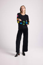 Jersey Cuello Redondo Estrellas Mangas Stella - Negro Multicolor