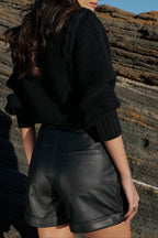 Short En Cuir Josif Noir
