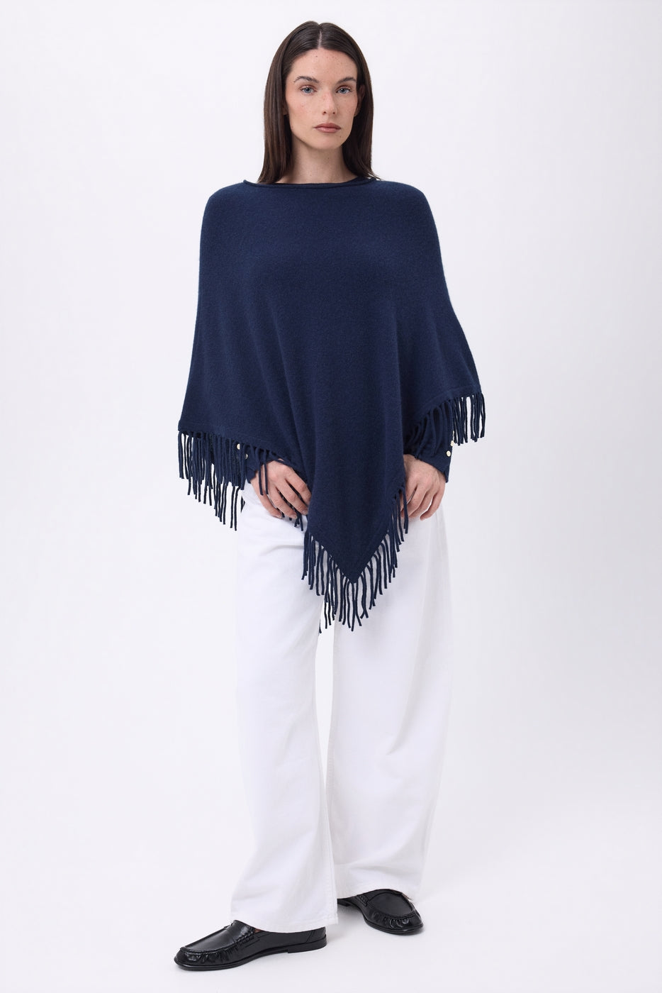 Poncho À Franges Stepp - Bleu Marine - Femme