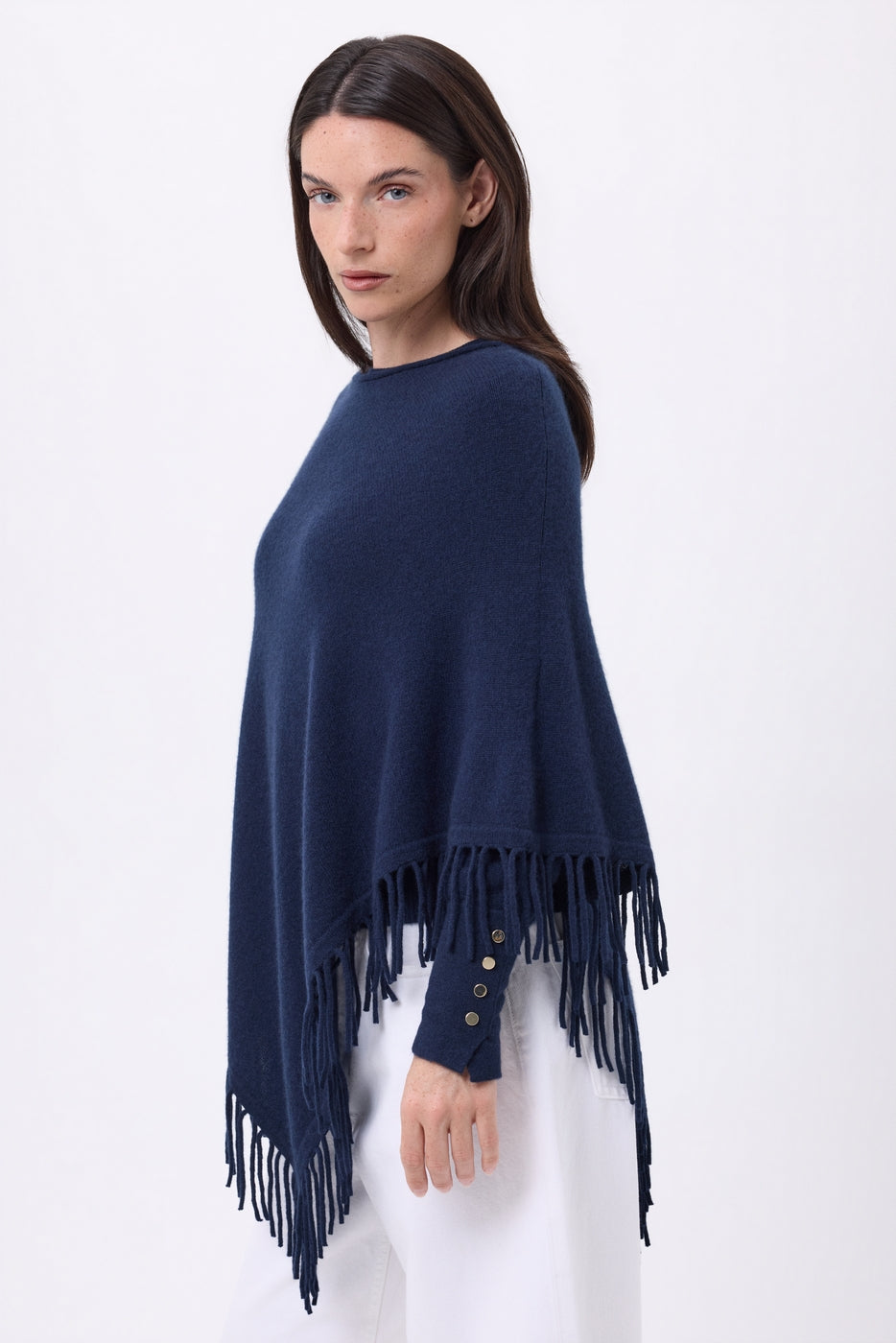 Poncho À Franges Stepp - Bleu Marine - Femme