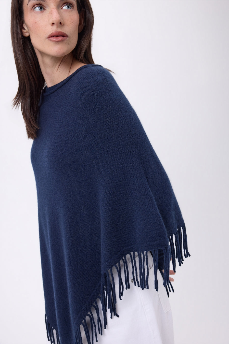 Poncho À Franges Stepp - Bleu Marine - Femme