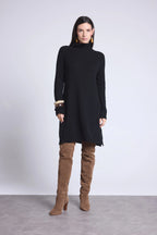 Robe Col Roule Sultana - Noir - Femme