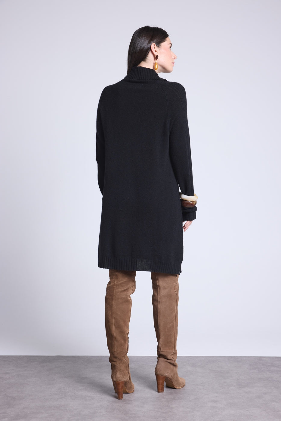 Robe Col Roule Sultana - Noir - Femme
