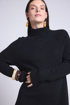 Robe Col Roule Sultana - Noir - Femme