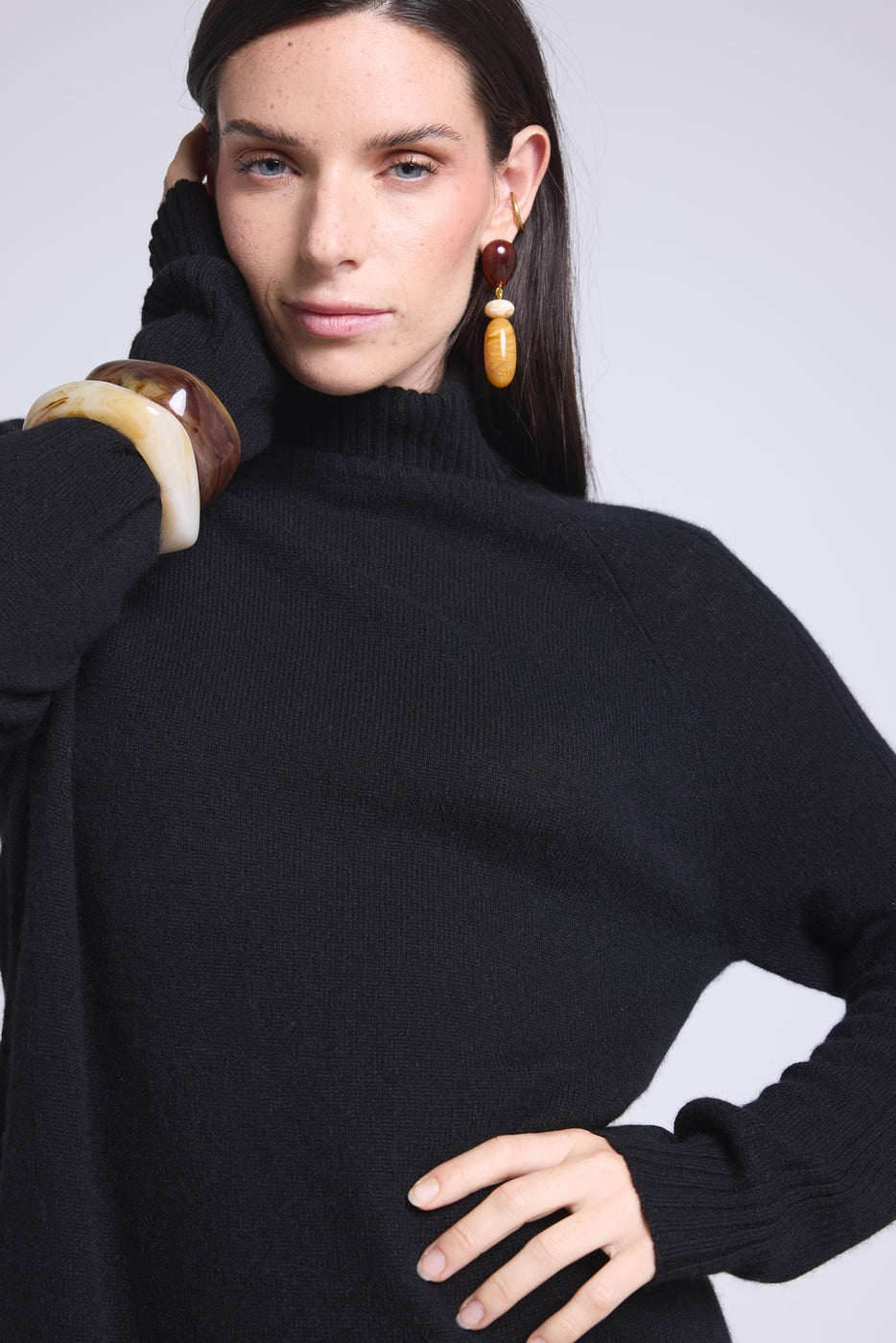 Robe Col Roule Sultana - Noir - Femme