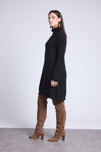 Robe Col Roule Sultana - Noir - Femme