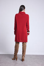 Vestido Cuello Vuelto Sultana - Rojo Burdeos - Mujer