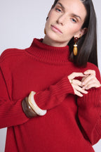 Vestido Cuello Vuelto Sultana - Rojo Burdeos - Mujer