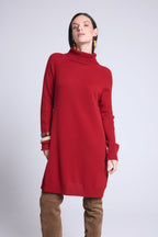 Robe Col Roule Sultana - Rouge Bordeau - Femme