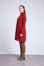 Robe Col Roule Sultana - Rouge Bordeau - Femme