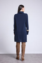 Robe Col Roule Sultana - Bleu Marine - Femme