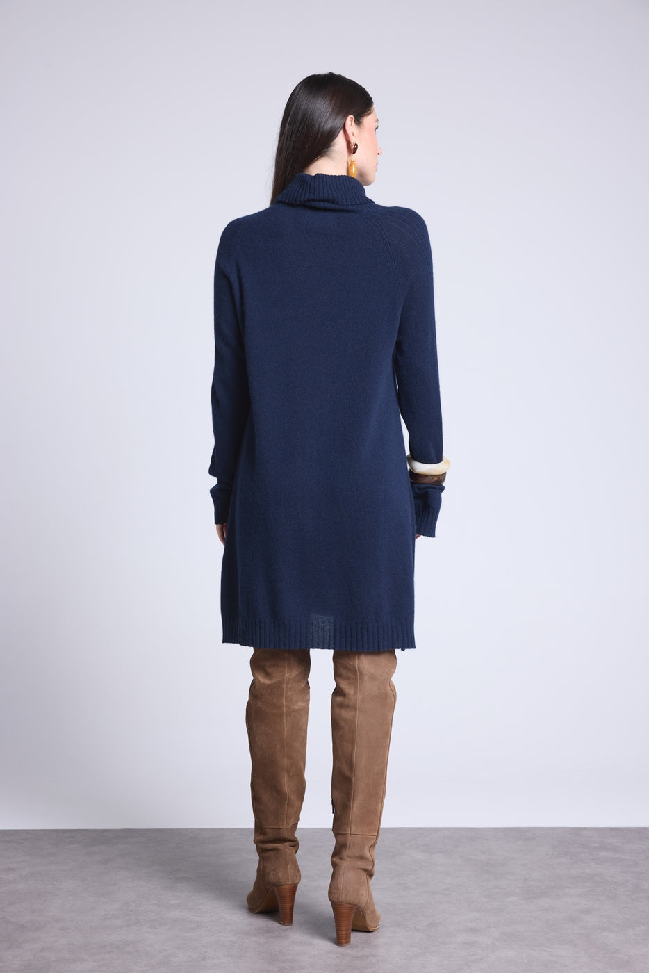 Robe Col Roule Sultana - Bleu Marine - Femme
