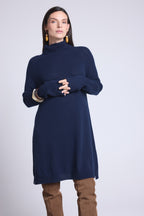 Robe Col Roule Sultana - Bleu Marine - Femme
