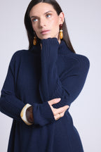 Robe Col Roule Sultana - Bleu Marine - Femme