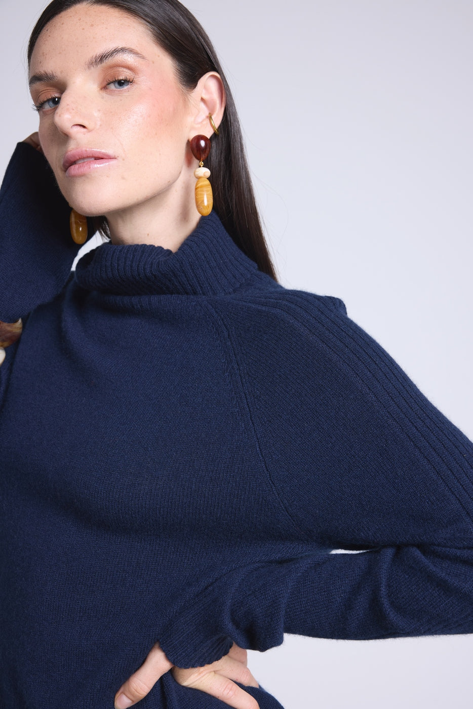 Robe Col Roule Sultana - Bleu Marine - Femme