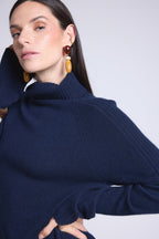 Robe Col Roule Sultana - Bleu Marine - Femme