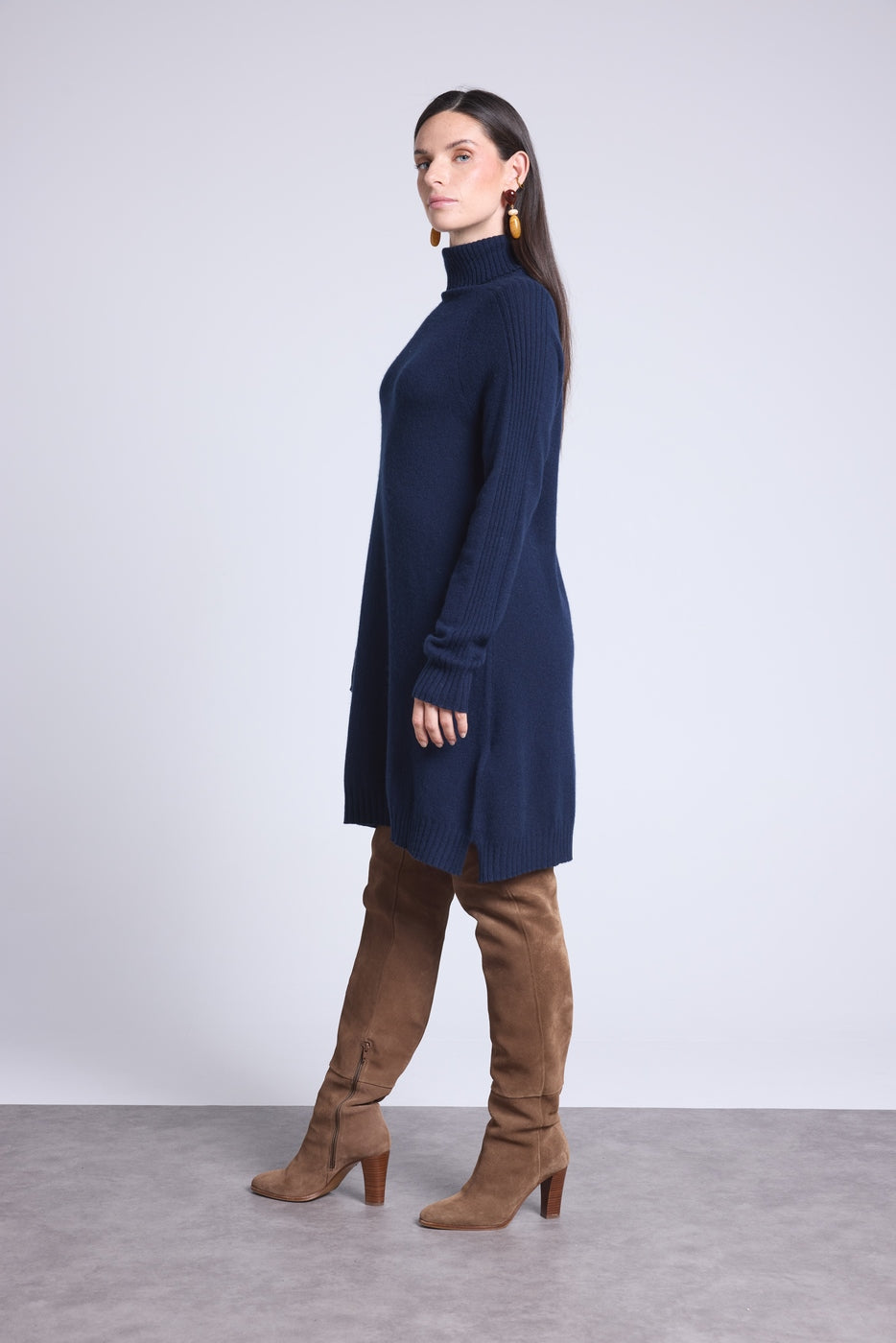 Robe Col Roule Sultana - Bleu Marine - Femme