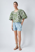 Top Peggy Green Bloom