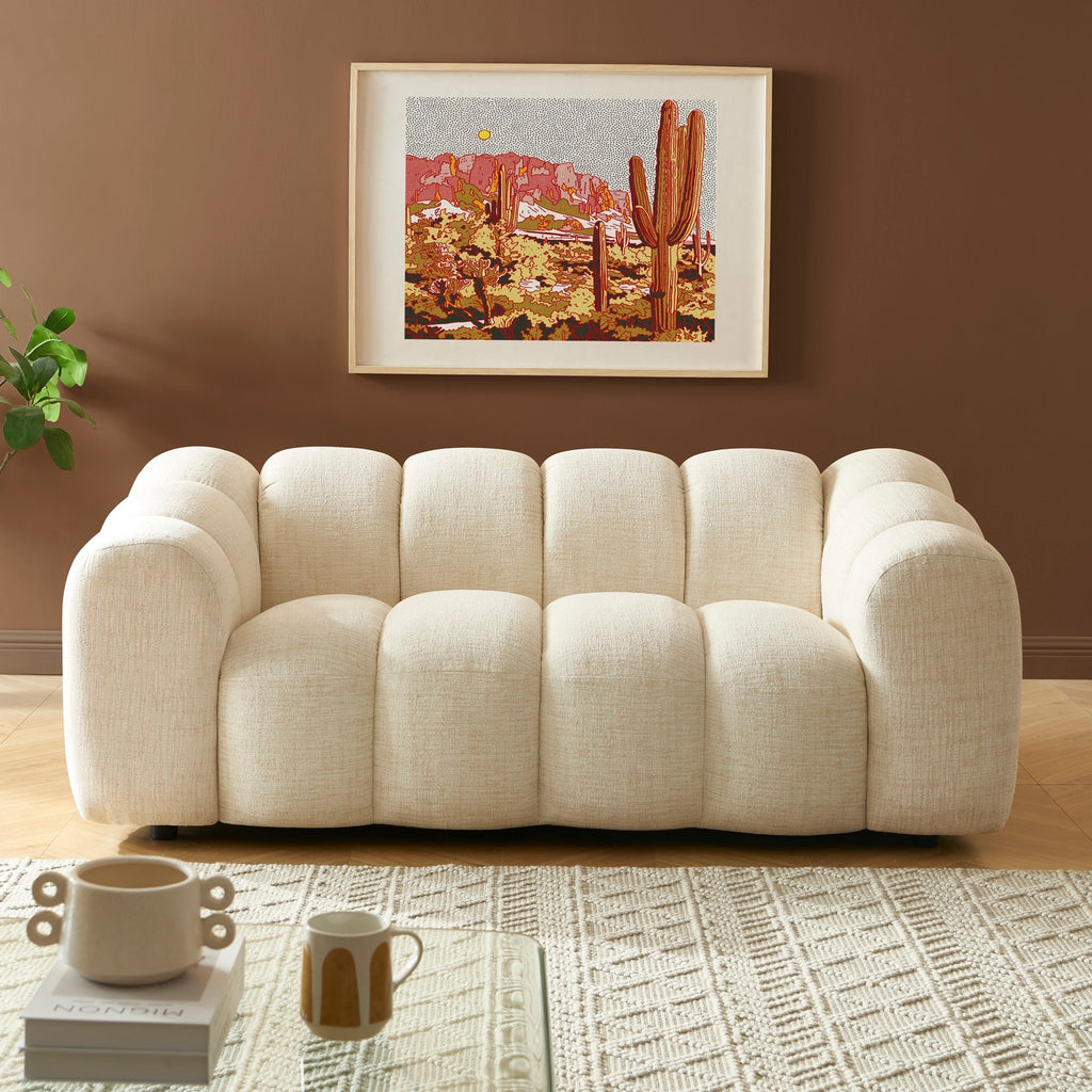 Sunny - 3 Seater Sofa - Tweed Fabric - Ecru