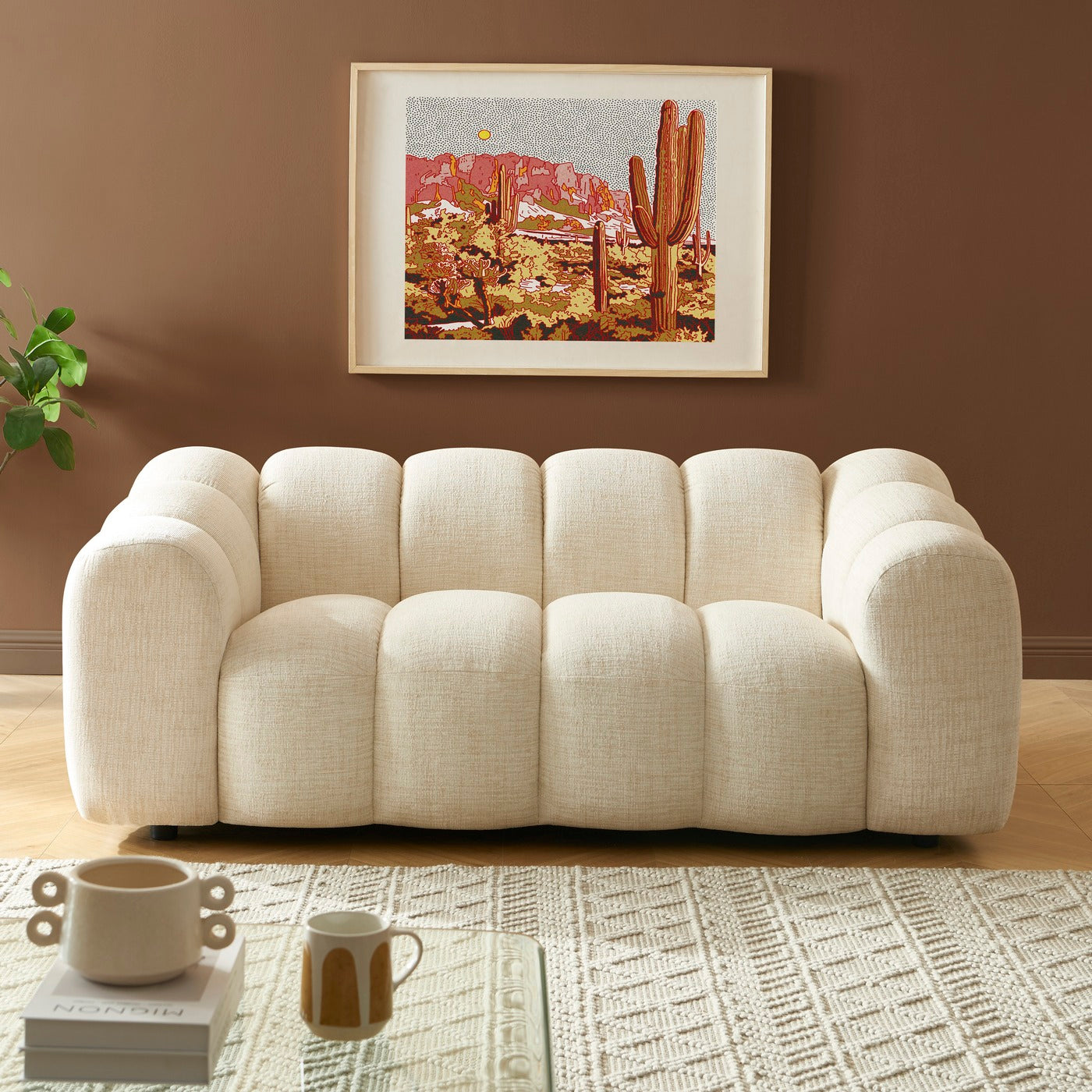 Sunny - 3 Seater Sofa - Tweed Fabric - Ecru