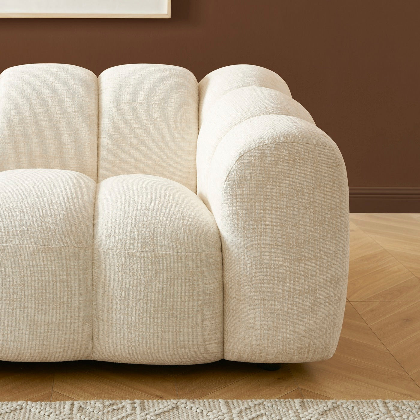 Sunny - 3 Seater Sofa - Tweed Fabric - Ecru