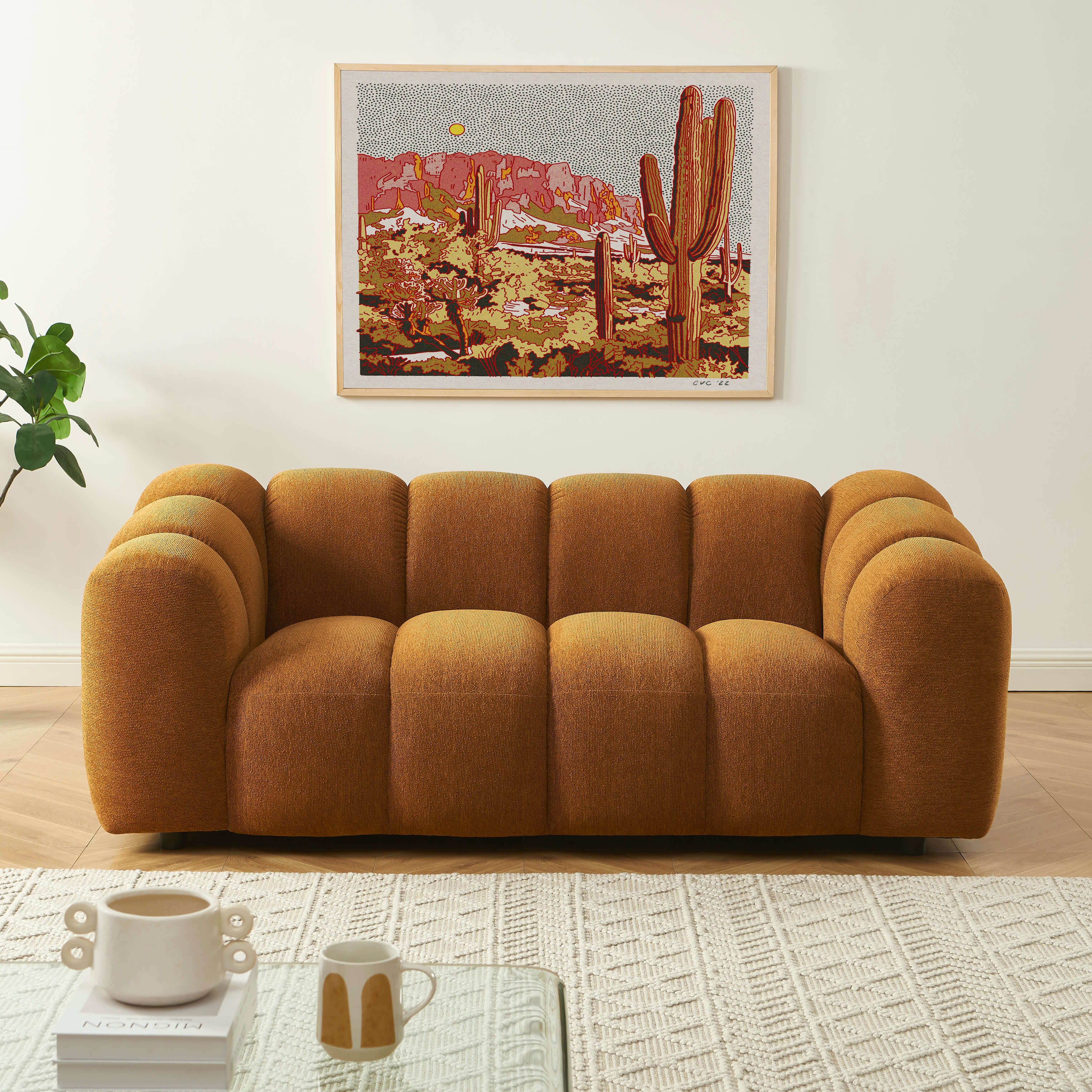 Sunny - Canapé 2 Places - Tissu Tweed - Bronze