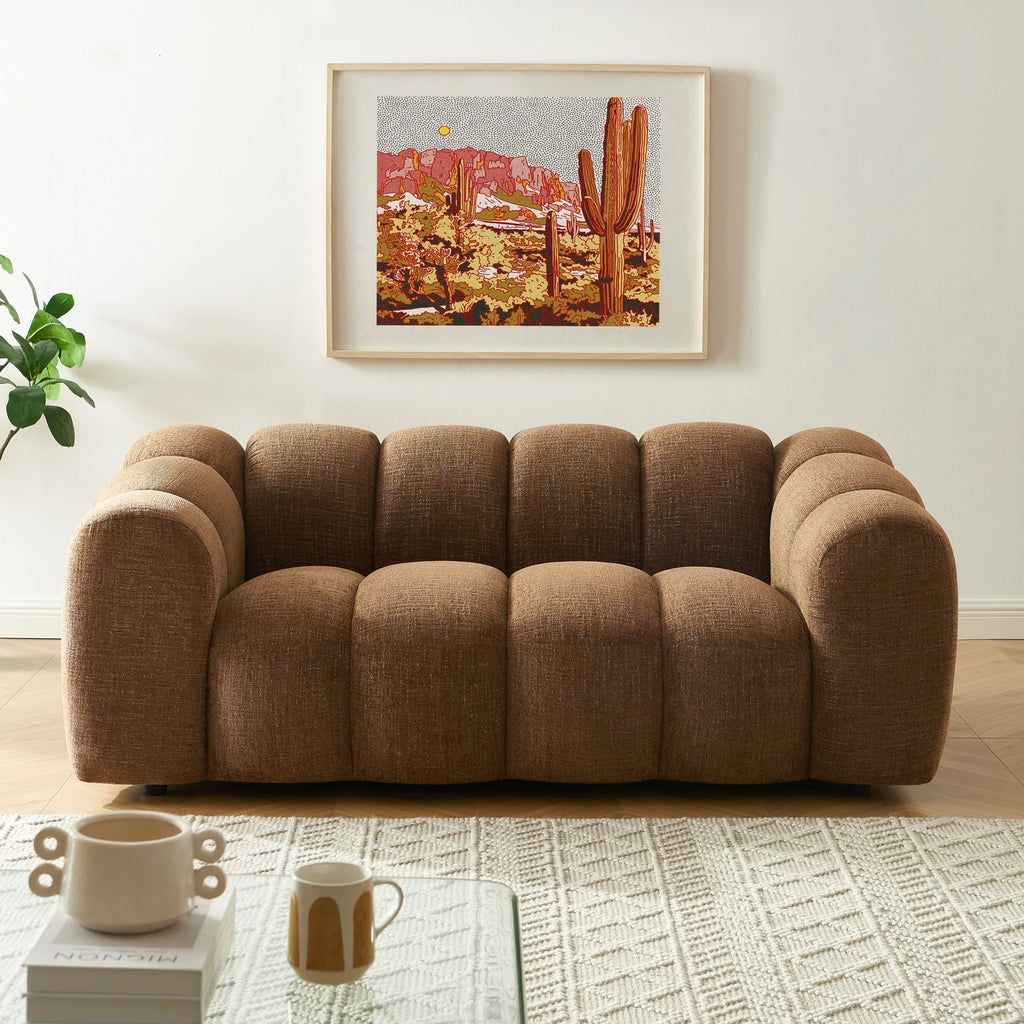 Sunny - 2 Seater Sofa - Tweed Fabric - Brown