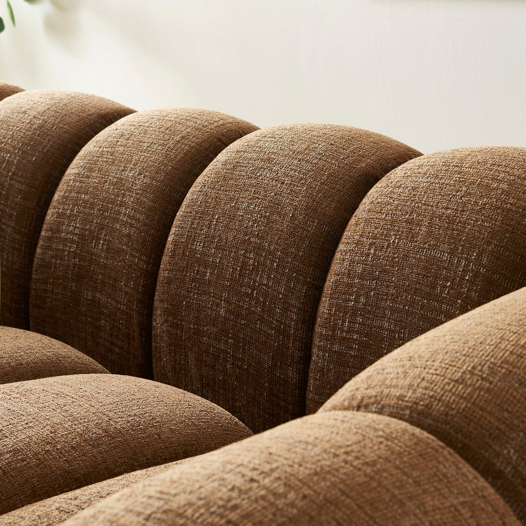 Sunny - 2 Seater Sofa - Tweed Fabric - Brown